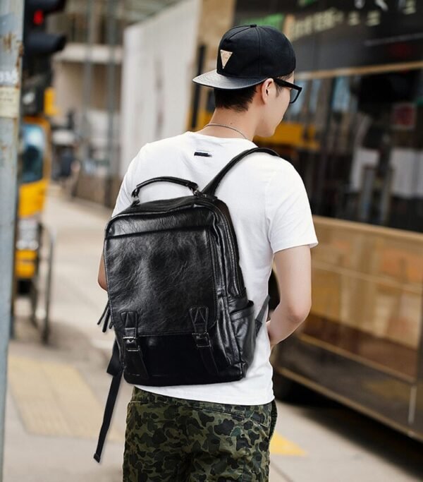 Men’s Leather Shoulder Backpack Travel College Laptop Bag Daypack Sport Bookbags 8 Men’s Leather Shoulder Backpack – Travel College Laptop Daypack