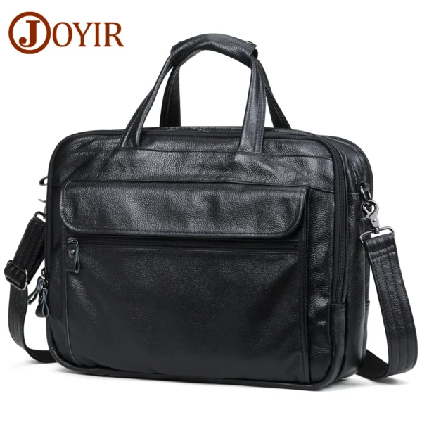 JOYIR Men Briefcases Genuine Leather Handbag 15.6"Laptop Messenger Shoulder Bag for Documents Men's Bag Business Totes 2022