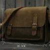Vintage Crazy Horse Leather Men Shoulder Bag Crossbody Bag Men's Messenger Bag Genuine Leather Bag male Leisure Cowhide 2020