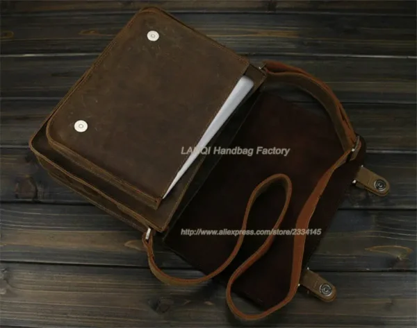 Vintage Crazy Horse Leather Men Shoulder Bag Crossbody Bag Men's Messenger Bag Genuine Leather Bag male Leisure Cowhide 2020