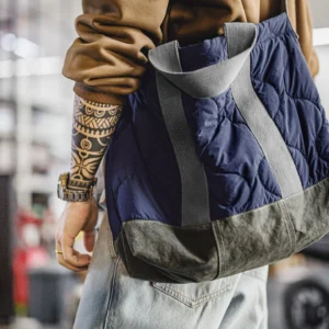 Maden Men's Vintage M65 Tote Bag Large Capacity Military Style Shoulder Bag Contrast Color Commuter Laptop Bag Casual Carryall