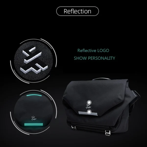 MOYYI Design Large Laptop Messenger Bag for Men Waterproof Travel Crossbody Shoulder Bag Reflective Cycling College School Bag