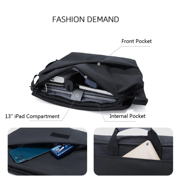 MOYYI Design Large Laptop Messenger Bag for Men Waterproof Travel Crossbody Shoulder Bag Reflective Cycling College School Bag