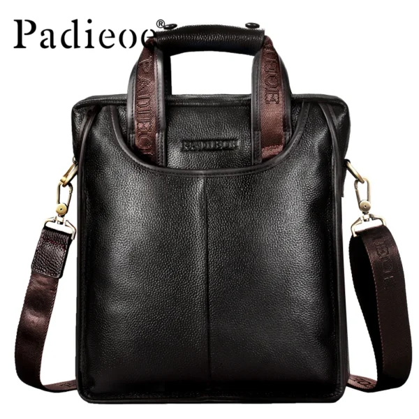 Top-grade leather casual handbag for men, featuring stylish and simple design, suitable for both business and casual occasions,