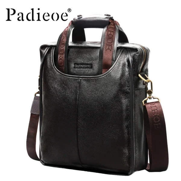 Top-grade leather casual handbag for men, featuring stylish and simple design, suitable for both business and casual occasions,