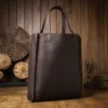 Handmade Retro Genuine Leather Tote Women Vintage Top Layer Cowhide Shoulder Bag Casual Cow Leather Shopping Handbag For Men