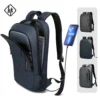 HK Slim Backpack For Men 15.6 Inch Laptop Bags Waterproof Minimalist Business Backpack With USB Charging Casual Travel Work Bag