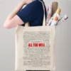 All Too Well Pattern Canvas Bag Trendy Tote Bags Taylor Music Shopping Handbag Travel Necessity Stylish Books Clutch Organizer
