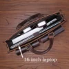 Retro Mad Horse Leather Men's Tote Top Layer Cowhide Briefcase Leather 15 "Computer Bag Single Shoulder Crossbody Bag