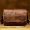 Leather shoulder bag men's messenger bag casual men's bag tide brand high-capacity leather messenger bag tooling backpack.