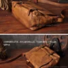 Vintage Genuine Leather Messenger Bag men Leather Shoulder Bag Men Crossbody Bag Male Sling Leisure Bag Tote Handbag Brown Grey