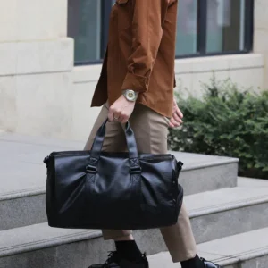 Golf Boston Bag Golf Clothing Bags Travel Business Handbag Large-capacity Crossbody Handbag Soft PU Leather Sports Fitness Gifts