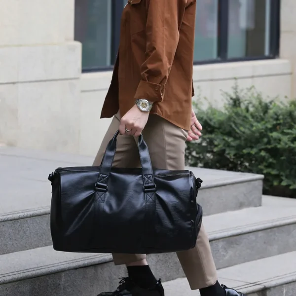 kf-S4ae02e5cd2bf4c18bfec23f31366b7c7X Golf Boston Bag Golf Clothing Bags Travel Business Handbag Large-capacity Crossbody Handbag Soft PU Leather Sports Fitness Gifts