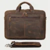 kf-S577e226d5fb541fcab95a2852c3349f3V High Quality Genuine Leather Men Briefcase Business bag Crazy Horse Leather Large 17"inch Laptop Bag male Portfolio Office Case