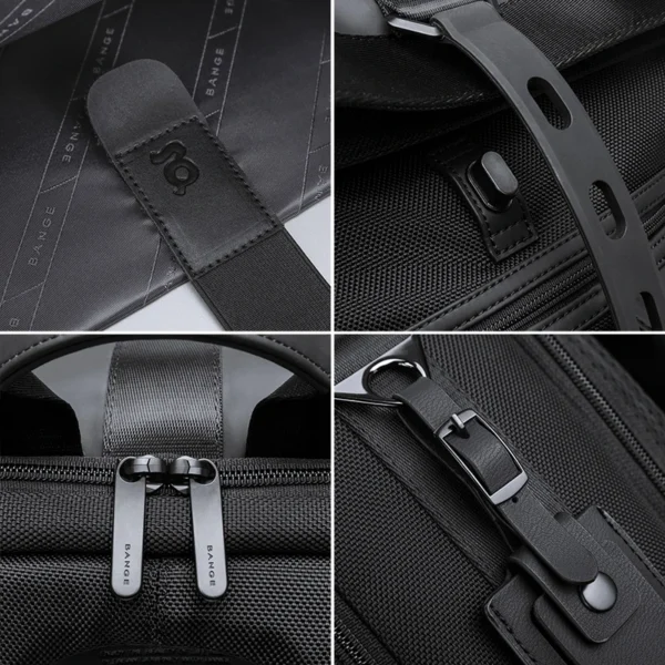 Bange Casual Men Anti Theft Backpack 15.6 inch Multifunctional Waterproof Backpacks Daily Travel Bag School Rucksack With Belt