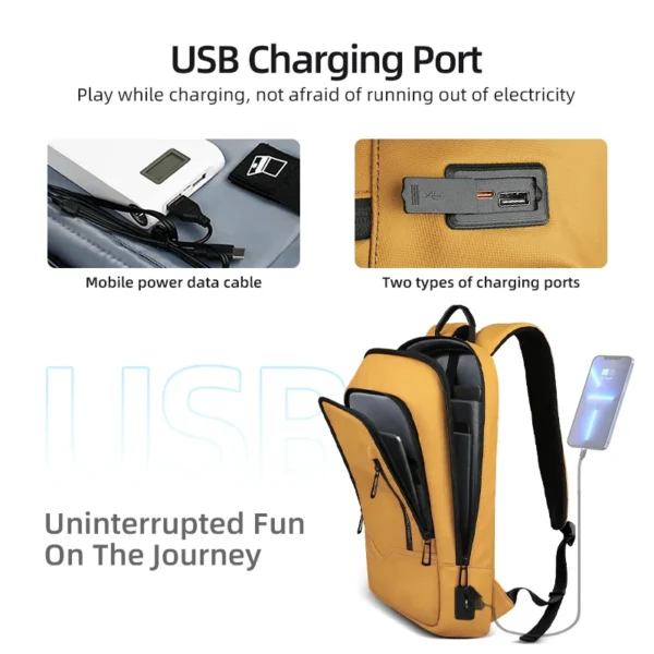 Heroic Knight Thin Male Work Backpack Multifunctional Fashion 15.6 In Laptop Backpack Casual Waterproof Business Travel Daypack