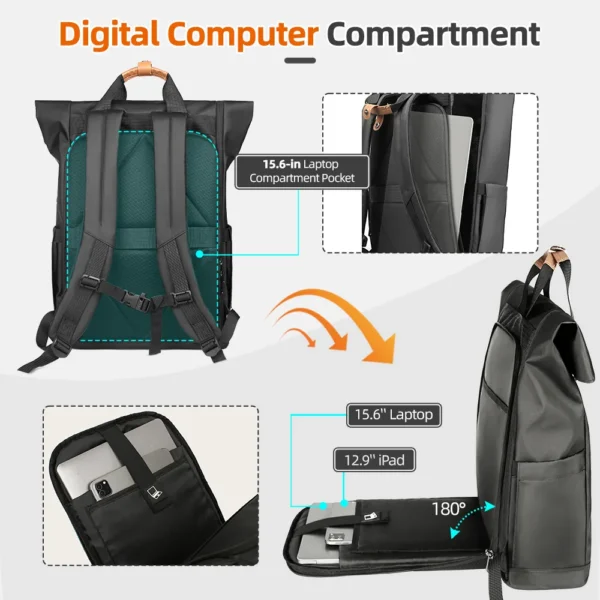 kf-S6a57c032efe241f89858bcd682b28a577 Heroic Knight Travel Men Backpack Multifunction Expandable Laptop Bag USB Port Outdoor Waterproof Hiking Pack For Male Anti-thef