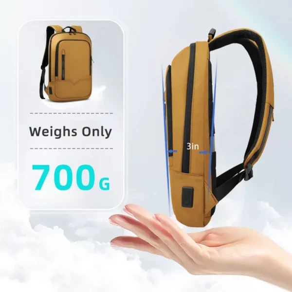 Heroic Knight Thin Male Work Backpack Multifunctional Fashion 15.6 In Laptop Backpack Casual Waterproof Business Travel Daypack