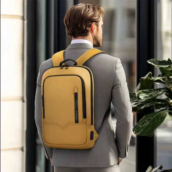 Heroic Knight Thin Male Work Backpack Multifunctional Fashion 15.6 In Laptop Backpack Casual Waterproof Business Travel Daypack