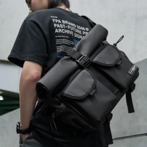 Fashion Casual Men Roll Top Shoulder Messenger Bag Large Size Outdoor Cycling Crossbody Side Bags Male Urban Trend Daypack