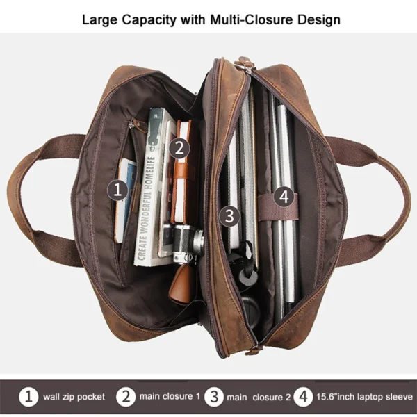 kf-Sf7f7fede7add4eb589613ecf2d526887h High Quality Genuine Leather Men Briefcase Business bag Crazy Horse Leather Large 17"inch Laptop Bag male Portfolio Office Case