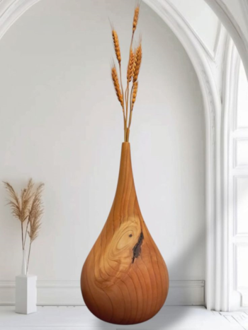 Handcrafted Hawthorn Wood Vase – Natural Wooden Decorative Vase