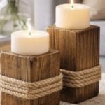 Natural Walnut Candle Stand
