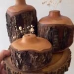 Solid Oak Decorative Vase