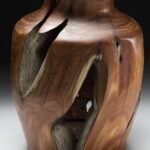 Solid Oak Decorative Vase