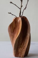Artisan Oak Flower Vase - Image 3