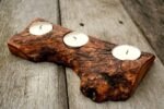 Elegant Natural Wood Candle